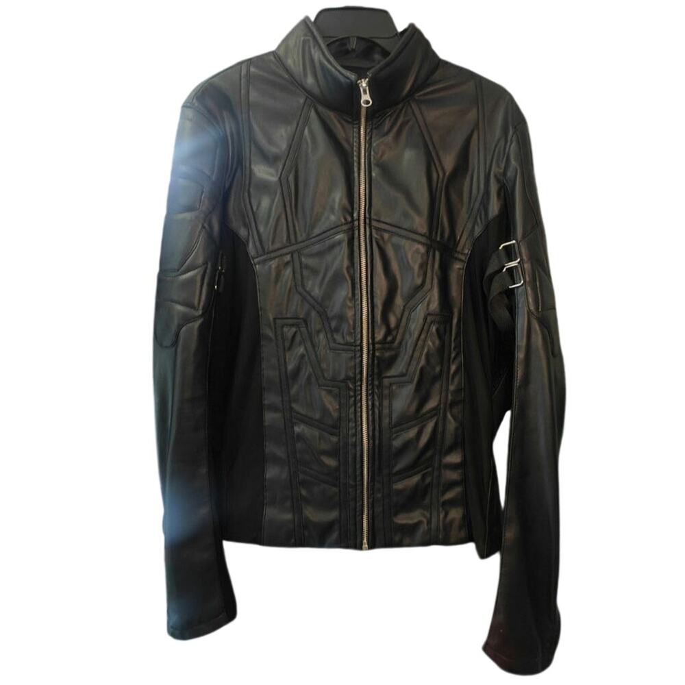 Black Moto jacket Faux leather by Luca designs sz L